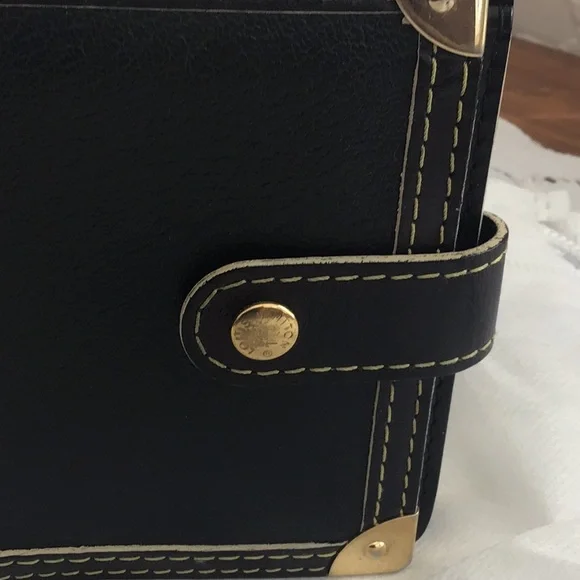 Louis Vuitton black leather bi-fold - Picture 2 of 10